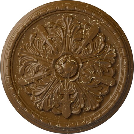 Ekena Millwork Washington Ceiling Medallion (Fits Canopies up to 2 7/8"), 17 1/8"OD x 1 1/2"P, Smokey Topaz Crackle CM17WASTC